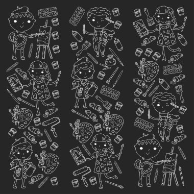 Çocukların yaratıcılık anaokulu, okul sanat çocuklar ve kızlar çizim ve resimleri Boyama Çocuk Sanat ve Tasarım Okulu