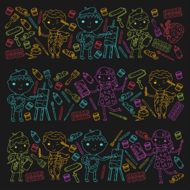 Çocukların yaratıcılık anaokulu, okul sanat çocuklar ve kızlar çizim ve resimleri Boyama Çocuk Sanat ve Tasarım Okulu