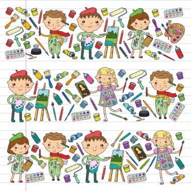 Çocukların yaratıcılık anaokulu, okul sanat çocuklar ve kızlar çizim ve resimleri Boyama Çocuk Sanat ve Tasarım Okulu