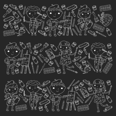 Çocukların yaratıcılık anaokulu, okul sanat çocuklar ve kızlar çizim ve resimleri Boyama Çocuk Sanat ve Tasarım Okulu