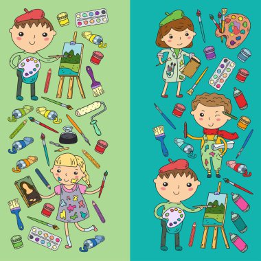 Çocukların yaratıcılık anaokulu, okul sanat çocuklar ve kızlar çizim ve resimleri Boyama Çocuk Sanat ve Tasarım Okulu