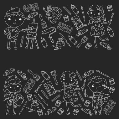 Çocukların yaratıcılık anaokulu, okul sanat çocuklar ve kızlar çizim ve resimleri Boyama Çocuk Sanat ve Tasarım Okulu