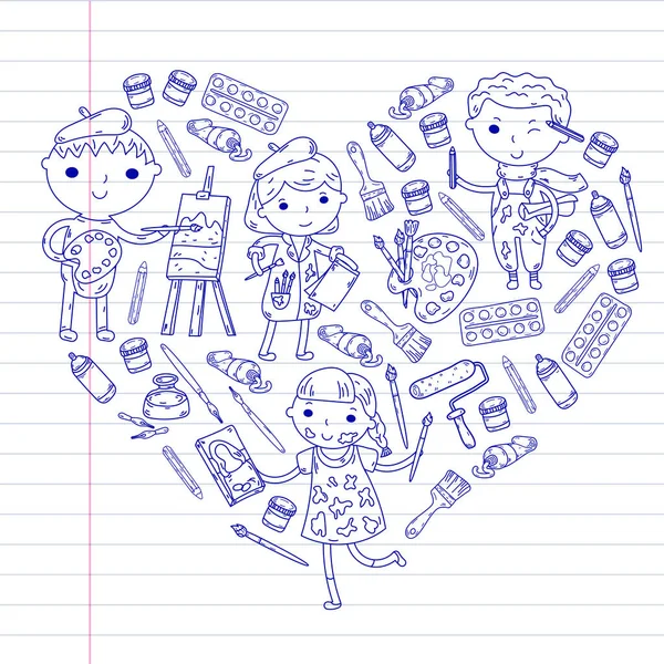 Çocukların yaratıcılık anaokulu, okul sanat çocuklar ve kızlar çizim ve resimleri Boyama Çocuk Sanat ve Tasarım Okulu