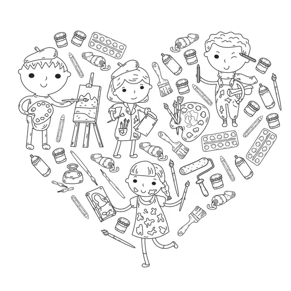 Çocukların yaratıcılık anaokulu, okul sanat çocuklar ve kızlar çizim ve resimleri Boyama Çocuk Sanat ve Tasarım Okulu