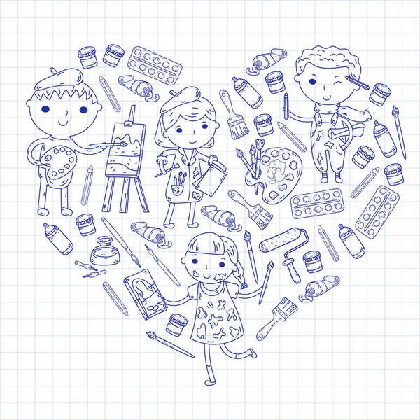 Çocukların yaratıcılık anaokulu, okul sanat çocuklar ve kızlar çizim ve resimleri Boyama Çocuk Sanat ve Tasarım Okulu