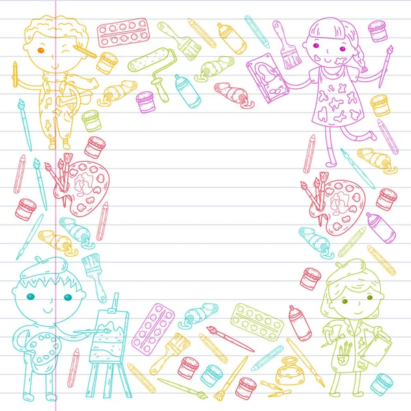 Çocukların yaratıcılık anaokulu, okul sanat çocuklar ve kızlar çizim ve resimleri Boyama Çocuk Sanat ve Tasarım Okulu