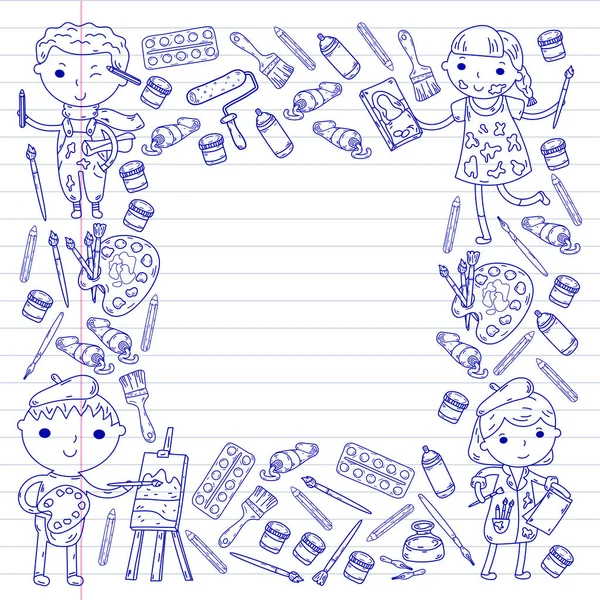 Çocukların yaratıcılık anaokulu, okul sanat çocuklar ve kızlar çizim ve resimleri Boyama Çocuk Sanat ve Tasarım Okulu