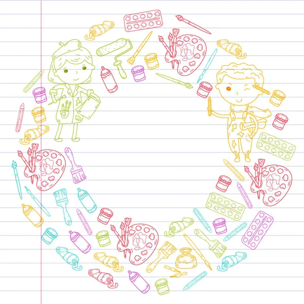 Çocukların yaratıcılık anaokulu, okul sanat çocuklar ve kızlar çizim ve resimleri Boyama Çocuk Sanat ve Tasarım Okulu