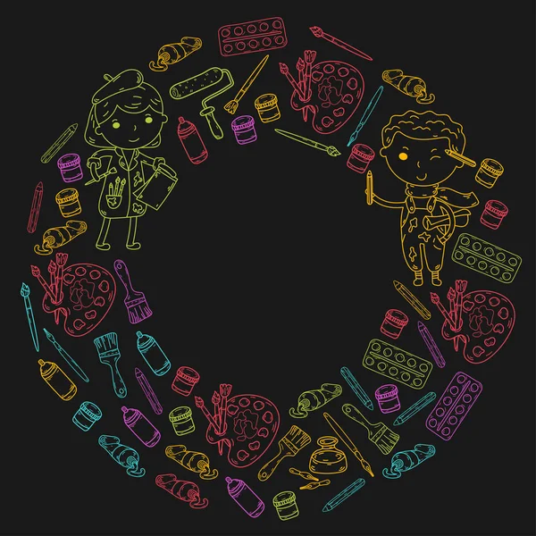 Çocukların yaratıcılık anaokulu, okul sanat çocuklar ve kızlar çizim ve resimleri Boyama Çocuk Sanat ve Tasarım Okulu