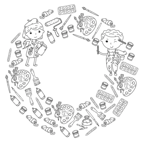 Çocukların yaratıcılık anaokulu, okul sanat çocuklar ve kızlar çizim ve resimleri Boyama Çocuk Sanat ve Tasarım Okulu