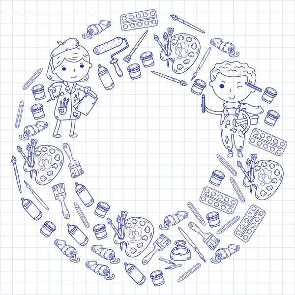 Çocukların yaratıcılık anaokulu, okul sanat çocuklar ve kızlar çizim ve resimleri Boyama Çocuk Sanat ve Tasarım Okulu