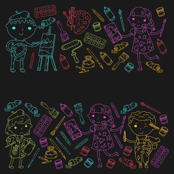 Çocukların yaratıcılık anaokulu, okul sanat çocuklar ve kızlar çizim ve resimleri Boyama Çocuk Sanat ve Tasarım Okulu