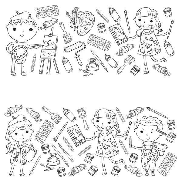 Çocukların yaratıcılık anaokulu, okul sanat çocuklar ve kızlar çizim ve resimleri Boyama Çocuk Sanat ve Tasarım Okulu