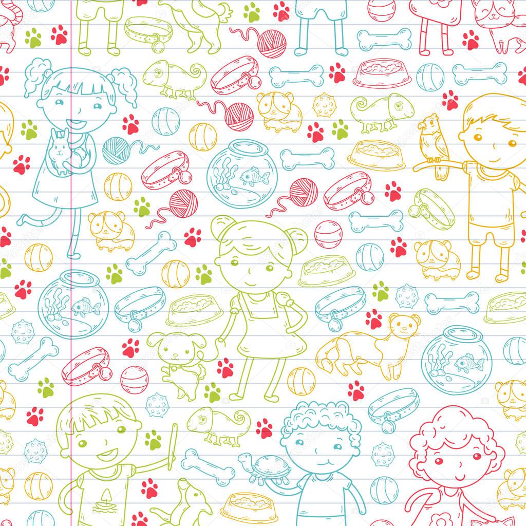 Zoo Pet shop veterinária jardim de infância de crianças crianças com