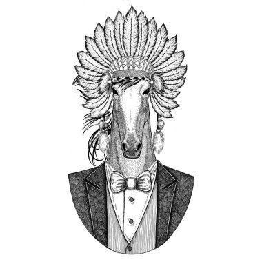 Yama at, hoss, şövalye, at, ADİYAT vahşi hayvan inidan şapka, dövme, t-shirt, amblem, rozet, logo, tüyler el çekilmiş görüntüsü ile baş elbise