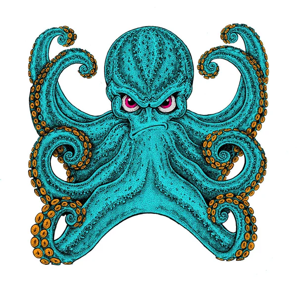 Octopus. Vintage cartoon character