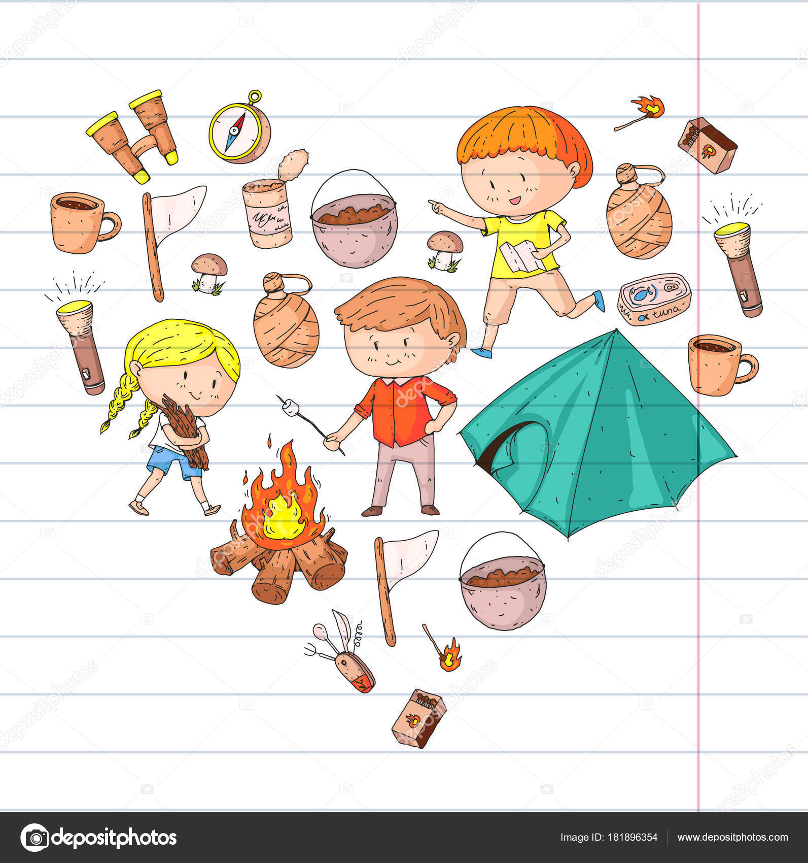 Dzieci Lato Camping Przedszkole Szkoła Wakacje Z Dziećmi