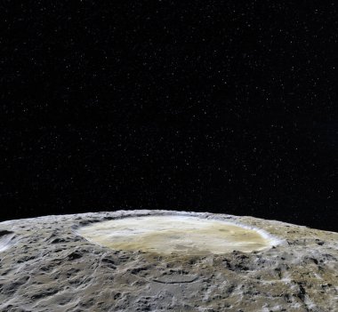 Ay yüzeyi. Ay ve uzay gerçekçi 3d render. Uzay ve gezegen. Uydu. Bulutsusu. Yıldız. Nasa tarafından döşenmiş bu görüntü unsurları.