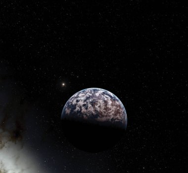 Ay yüzeyi. Ay ve uzay gerçekçi 3d render. Uzay ve gezegen. Uydu. Bulutsusu. Yıldız. Nasa tarafından döşenmiş bu görüntü unsurları.