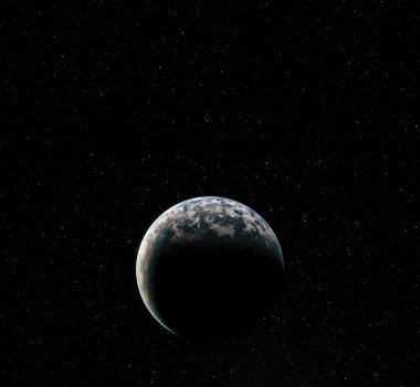 Ay yüzeyi. Ay ve uzay gerçekçi 3d render. Uzay ve gezegen. Uydu. Bulutsusu. Yıldız. Nasa tarafından döşenmiş bu görüntü unsurları.
