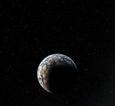 Ay yüzeyi. Ay ve uzay gerçekçi 3d render. Uzay ve gezegen. Uydu. Bulutsusu. Yıldız. Nasa tarafından döşenmiş bu görüntü unsurları.
