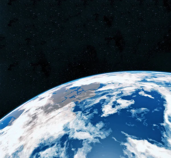 3D rendering världen världen från rymden i en stjärna fältet visar natthimmel med stjärnor och Nebula. Vy av jorden från rymden. Delar av denna bild från Nasa — Stockfoto