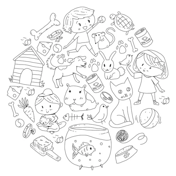 Children and pets Vector Art Stock Images | Depositphotos Children and pets Vector Art Stock Images | Depositphotos