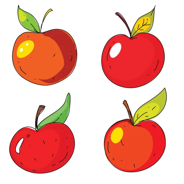 Apple för mönster. Trädgård, äppeljuice. Illustration av vektor apple. Doodle-ikonen — Stock vektor