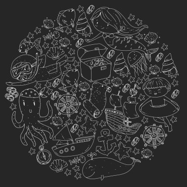 Çocuklarla dalış kalıbı. Ahtapot, balina. Korsanlar ve hazinelerle dolu bir yaz macerası. Su altı tatili.