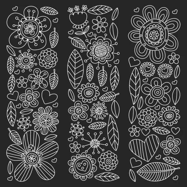 Flowers March 8. Doodle pattern. Vector icons for women. — Stock Vector