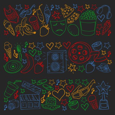 Güzellik ve alışveriş simgeleriyle vektör deseni. Güzellik, alışveriş, moda, alışveriş merkezi, alışveriş merkezi simgeleri. İndirim, indirim..