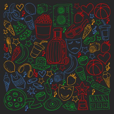 Güzellik ve alışveriş simgeleriyle vektör deseni. Güzellik, alışveriş, moda, alışveriş merkezi, alışveriş merkezi simgeleri. İndirim, indirim..