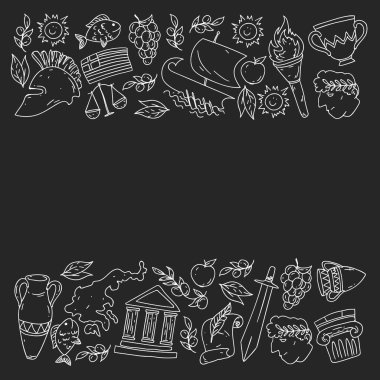 Yunanistan elemanları seyahat. Dergi, Web, Turizm için Yunanistan sembolleri