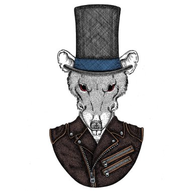 Vahşi fare portresi. Çin 'in mutlu yeni yılı 2020.