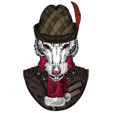 Vahşi fare portresi. Tirol şapka. Çin 'in mutlu yeni yılı 2020.