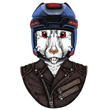 Hokey kaskı takan vahşi fare portresi. Çin 'in mutlu yeni yılı 2020.