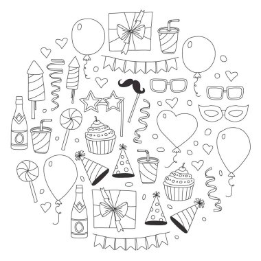 Vektör desen ile yıllar kutsal kişilerin resmi. Tatil ve kutlama.