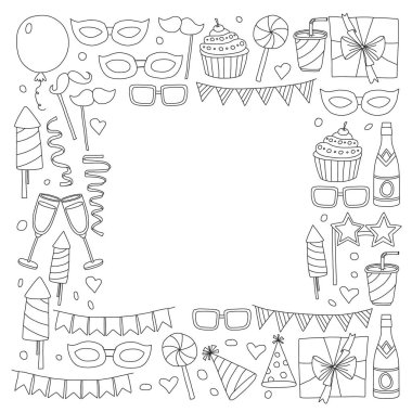 Vektör desen ile yıllar kutsal kişilerin resmi. Tatil ve kutlama.