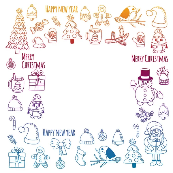 Elemento de Natal em doodle crianças desenho estilo. Padrão vetorial . — Vetor de Stock