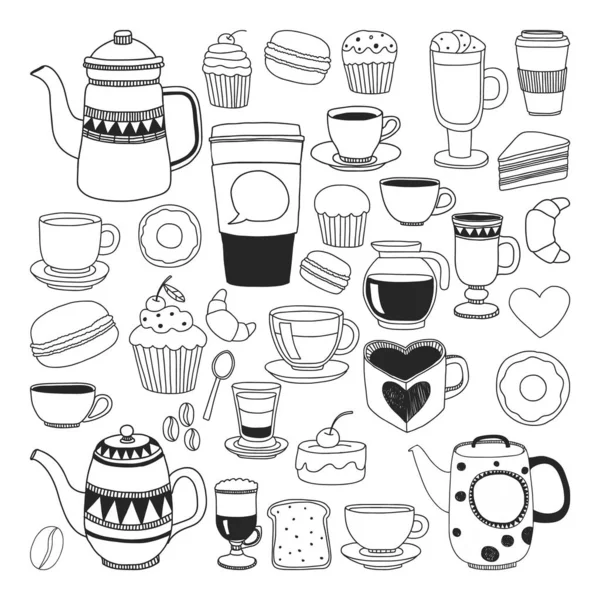 커피 메뉴입니다. 벡터 패턴 카푸치노, 에스프레소. 주방, 요리, 음료. — 스톡 벡터