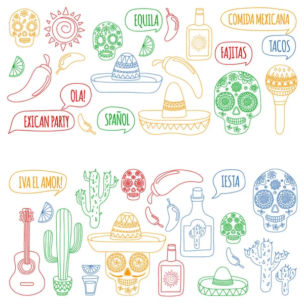 stock vector Mexico vector pattern. Day of the Dead. Icons for posters, banners, backgrounds.