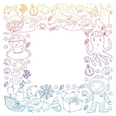 Çocuklarla dalış kalıbı. Ahtapot, balina. Korsanlar ve hazinelerle dolu bir yaz macerası. Yüzme ve sualtı macerası.