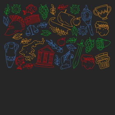 Yunanistan elemanları seyahat. Dergi, Web, Turizm için Yunanistan sembolleri