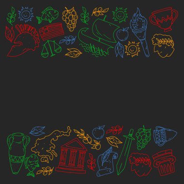 Yunanistan elemanları seyahat. Dergi, Web, Turizm için Yunanistan sembolleri