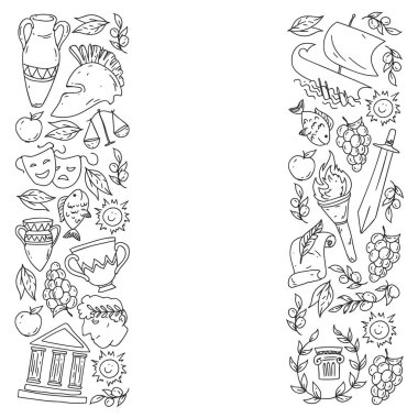 Yunanistan elemanları seyahat. Dergi, Web, Turizm için Yunanistan sembolleri