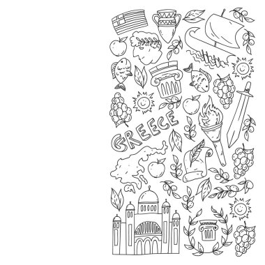 Yunanistan elemanları seyahat. Dergi, Web, Turizm için Yunanistan sembolleri