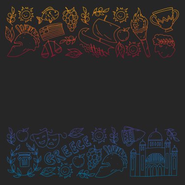Yunanistan elemanları seyahat. Dergi, Web, Turizm için Yunanistan sembolleri