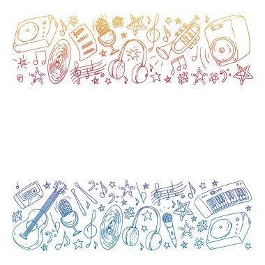 Çocuklar müzik çalın. Müzik eğitimi, tiyatro, okul.