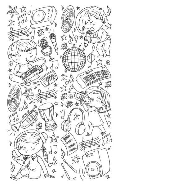 Çocuklar müzik çalın. Müzik eğitimi, tiyatro, okul.