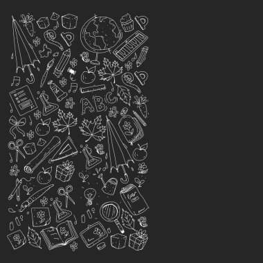 Çocuklar için internet çevrimiçi eğitim simgeleri.